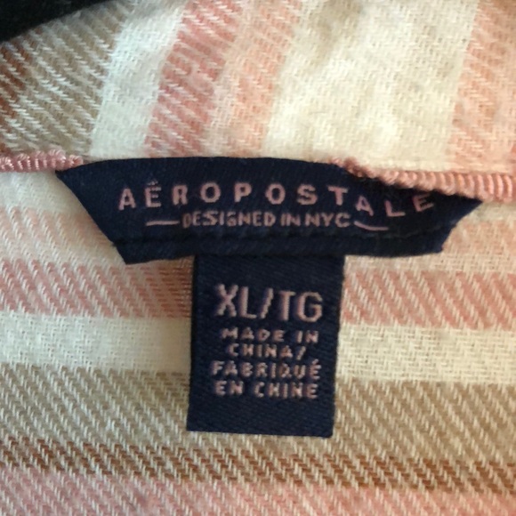COPY - Aeropostale Pink and Tan Flannel - Picture 3 of 4